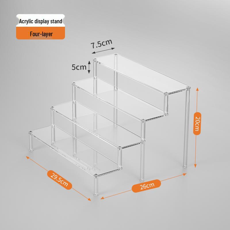 Acrylic Tiered Display Stand for Figurines and Blind Box Dolls - Transparent Home Organizer