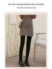 Women's High-Waisted Gray Velvet Leggings: Slimming, Warm, Vertical Stripes for Autumn/Winter.