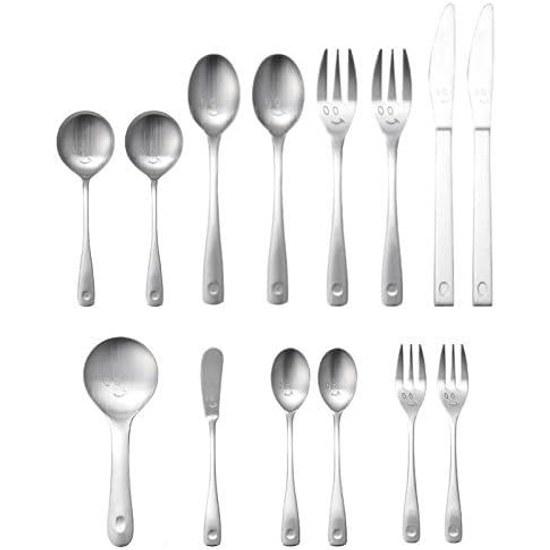 Cutlery Set Made Japan Dio Mio 14-Piece (for 2 people) 347-805 Stainless Steel Spoon Fork Stylish Cute Matte Finish Scandinavian Style