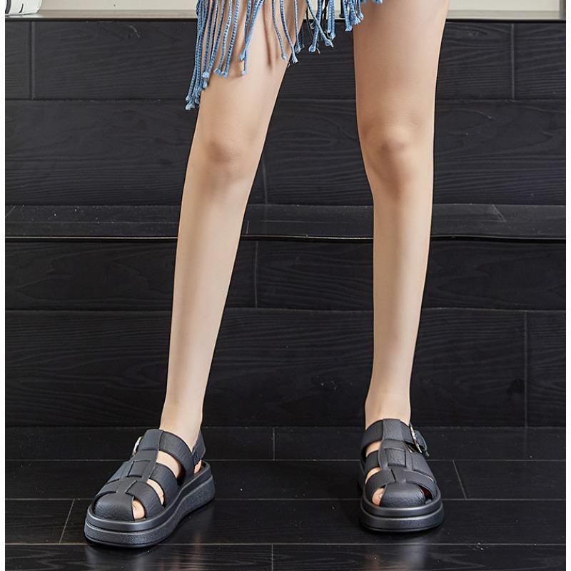 Sandalias de Mujer Punta Cerrada 2026 Verano Nuevas Sandalias Romanas para Mujer Ocio Moda con Suela Gruesa Calados Zapatos de Mujer Sandalias