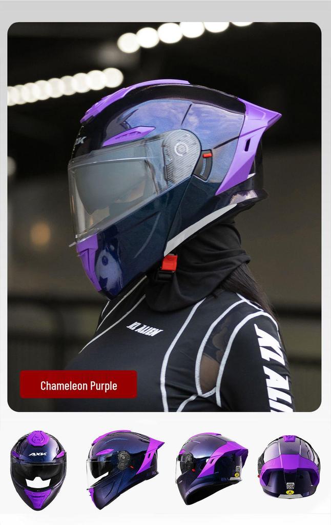3C/DOT Color-Changing Dragon Motorcycle Helmet: Warm, All-Seasons, Half Helmet for Men and Women, Full Face Winter Safety Gear