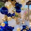 Dark Blue Gold White Metallic Rose Gold Pink Balloon Arch Set for Birthday Party Baby Shower Wedding Graduation Prom Decoration