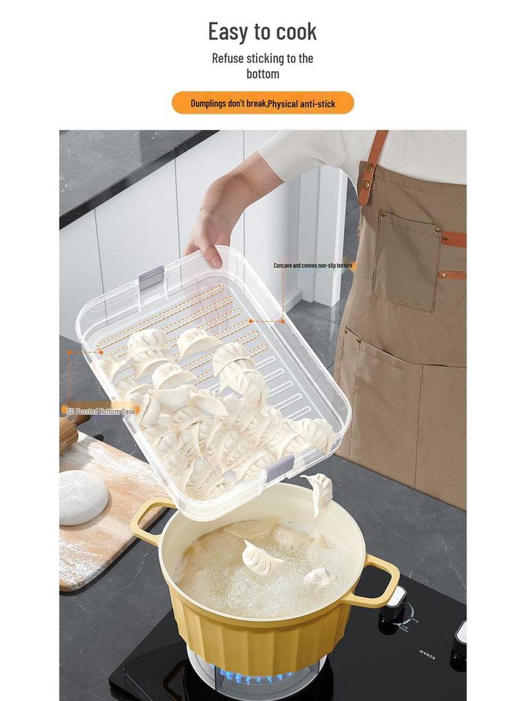 Multi-Layer Food-Grade Dumpling Storage Box for Freezer and Refrigerator