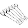 6 Piece Stainless Steel Coffee Spoon Long Handle Ice Cream Dessert Tea Spoon 19.5x2.8 Cm Suitable for Picnic Tableware