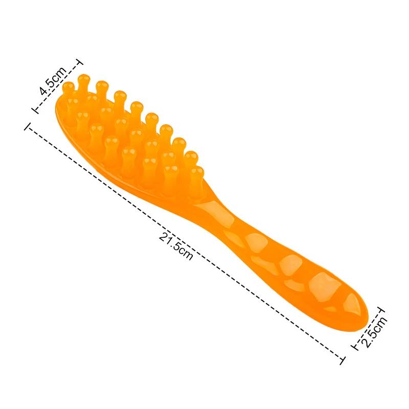 

Long Handled Massage Comb Long Handled Three Row Comb Scalp Massager Head Meridian Acupoints Head Therapy Comb Wide Teeth Tools жовтий