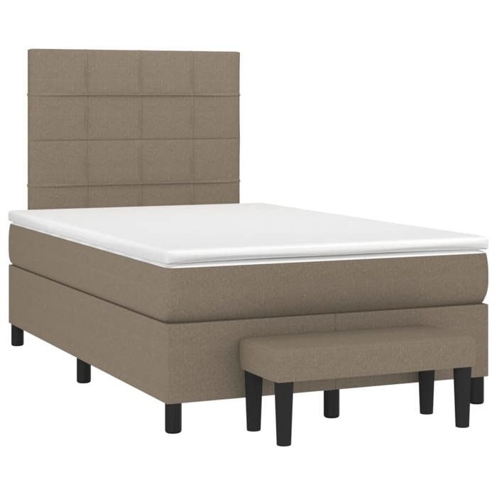 Maison Exclusive - Sommier à lattes de lit avec matelas Taupe 120x200 cm Tissu