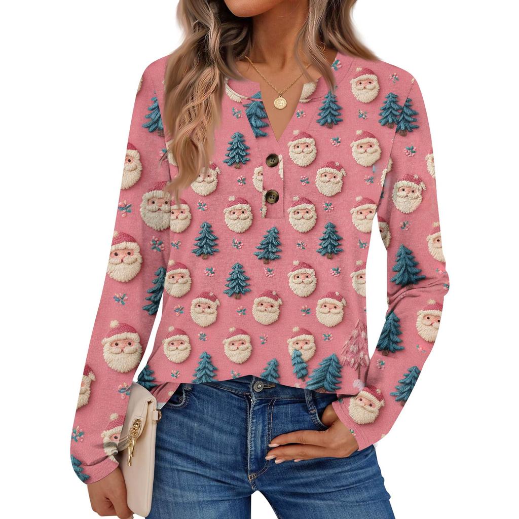 Women's Printed Long Sleeve Shirts Elegant Casual Tops Trendy Shirts Tops