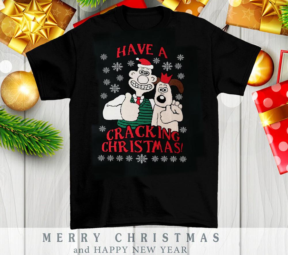 

Christmas Wallace And Gromit Gift For Fan Black All Size Shirt KH1262 Unisex T-Shirt S