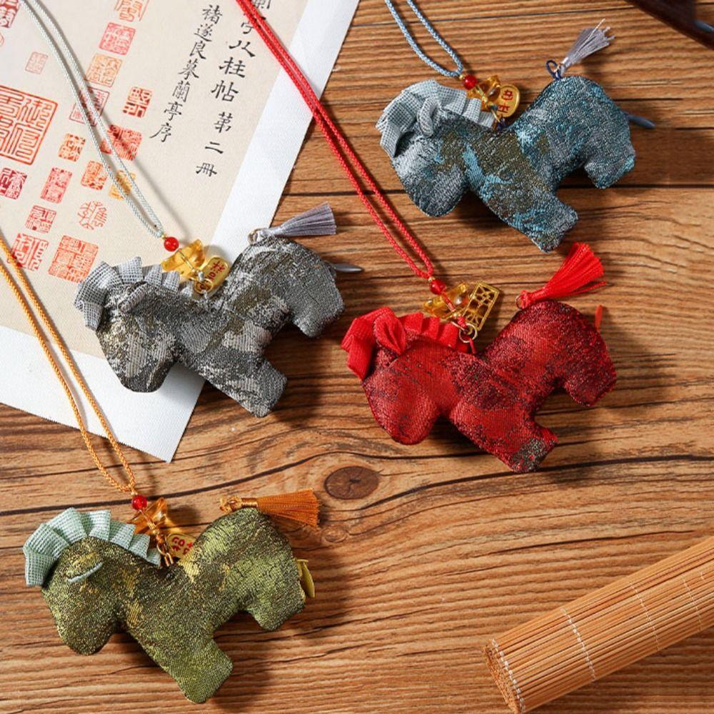 Refillable Zodiac Horse Sachet Brocade Bag Horse Hanging Decoration High-end Pony Car Pendant  Gift