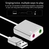 USB to 3.5mm Jacks Sound Adapter External Stereo Sound Card for /PC/Laptop, Microphones-Supported USB to Headphone Adapter