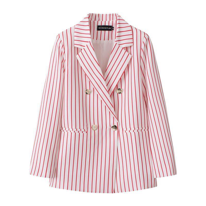 Blazer a Pied de Poule Blu e Bianco Stile Britannico da Donna con Bavero Elegante Cappotto Completo Nuova Collezione Outerwear per Performance