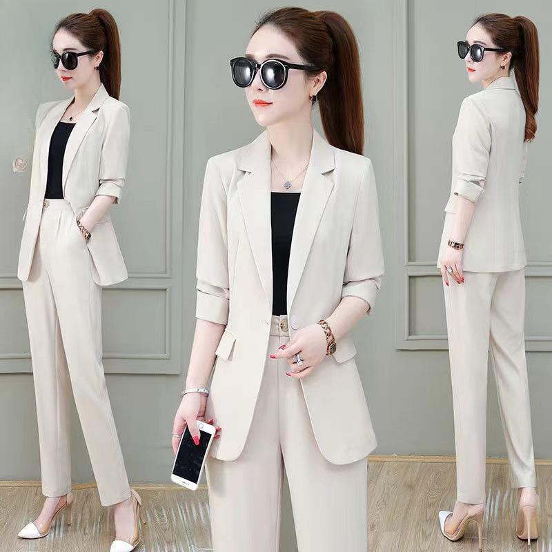 Suit Suit, Long-sleeved Professional Wear, Western Style, Thin Casual Suit, Spring and Autumn Two-piece Suit