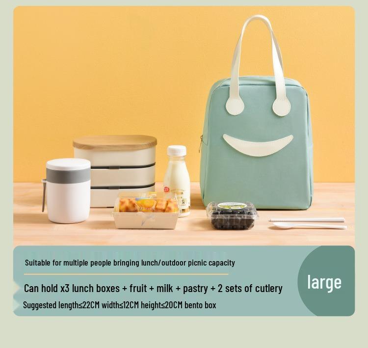 Durable Insulated Lunch Bag: Cute, Simple, Thickened Design for Outdoor and Work Commute