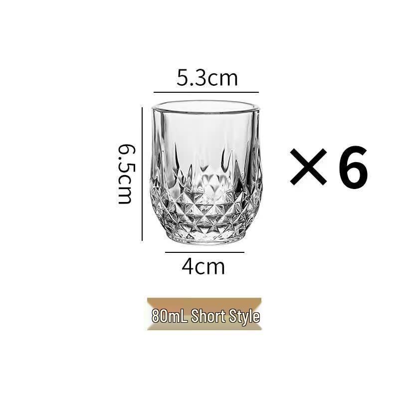 ZISIZ Handmade Crystal Whiskey Tumbler Glass Set