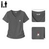 CHOCOOLATEit Women's Pleated V-Neck Short Sleeve T-Shirt