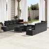 Garden Sofa Set with Cushions 11 pcs Black Poly Rattan