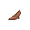 Fashion High Quality Genuine Leather Women Pumps Thick Heels Square Toe Basic Office Ladies Casual Shoes Woman 2025 Spring Summer New
