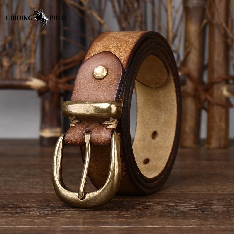 Fashionable Leather Belt Genuine Leather Pin Buckle Retro Old Korean Style Versatile Men and Women's Trouser Belt