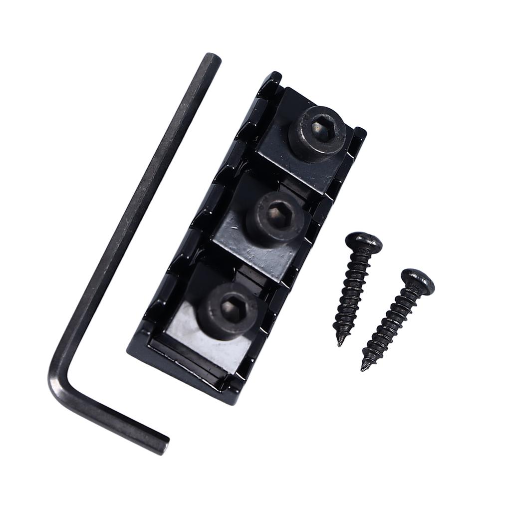 Electric Guitar Nut 42mm Length Metal Guitar String Locking Nut with Screws and Wrench