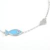 ANDYWEN New 925 Sterling Silver Blue Fish Heart Chain Bracelet Women Luxury Zircon CZ 2023 Rock Punk Fine Jewelry