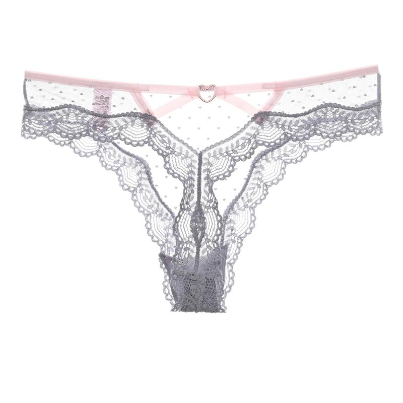 TERMEZY 2Pcs/Lot Sexy Lace Panties Women Low-waist Underwear Hollow Out Transparent Thong Female Seamless G-string Lingerie Underpant