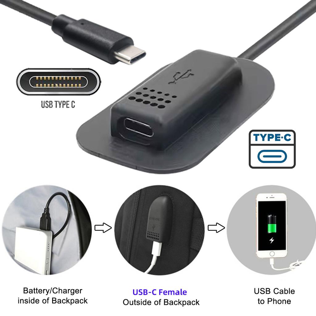 UC-172 USB-C 65W Type-C Male to Female Extension Cable for Outdoor Travel Camping Backpack Charging