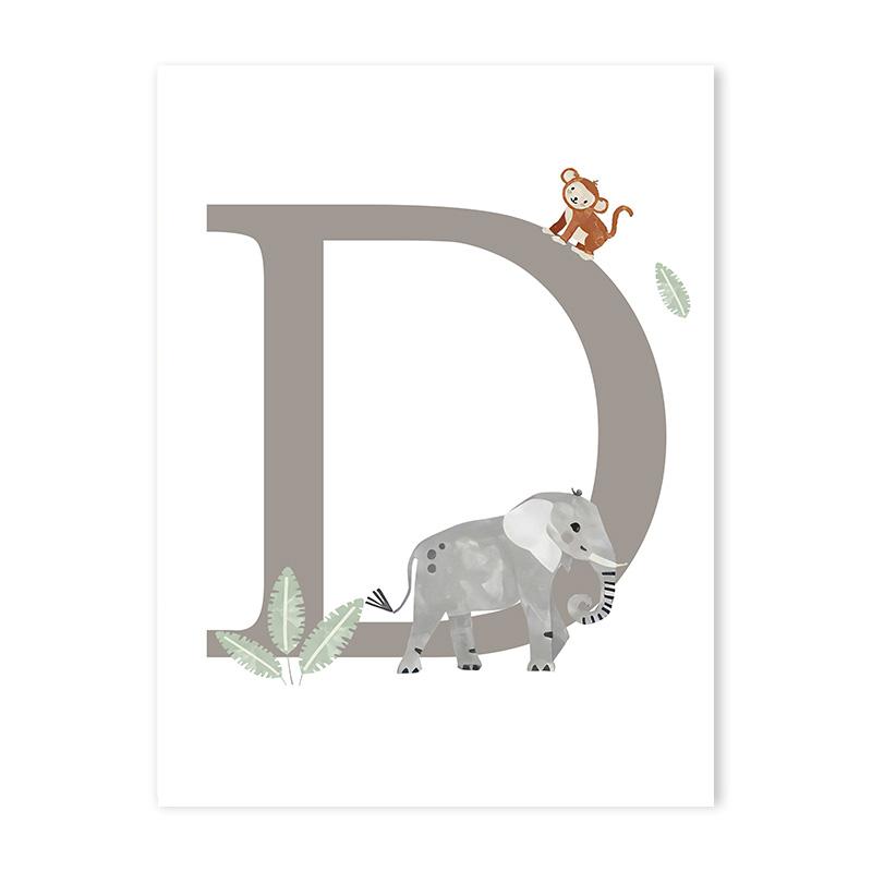 Jungle Animals Canvas Poster Lion Zebra Elephant Canvas Print Painting Decor Kids Bedroom Wall Art Print Pictures Nursery Decor