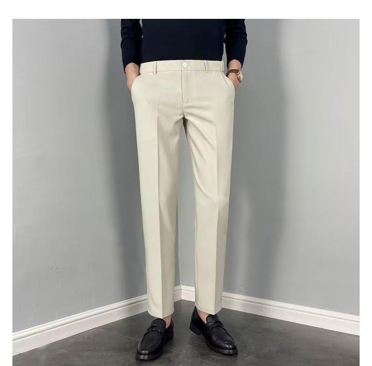 Autumn and summer thin drape casual pants men's business light dress men's suit pants slim long pants