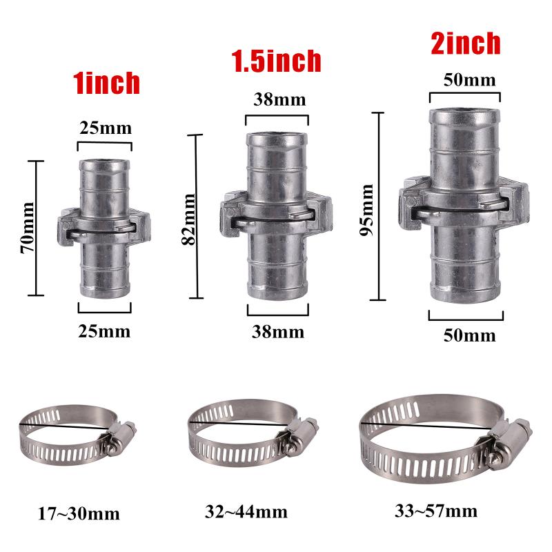 1'' 1.5'' 2'' Fire Hose Connector Belt Hose Fast Docking Snap Coupling Irrigation Hose Clamp Gardening Agriculture Pipe Fitting