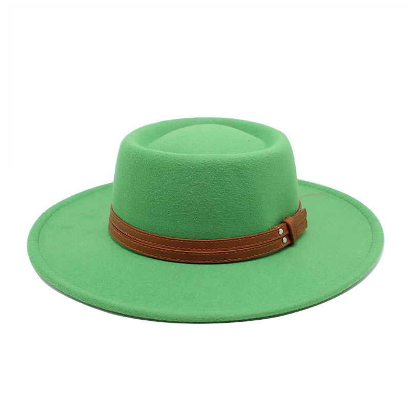 

Британские женские шляпы-федоры с широкими полями 8,5 см, шляпы-котелки для женщин, имитация шерсти, мужские панамские церковные джазовые кепки 56-58CM