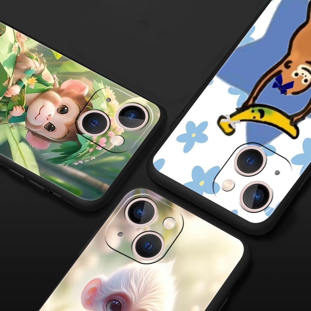 Monkey And Banana Phone Case Cover for iPhone 17 16 15 14 13 12 11 Pro Max 17 Air Plus Shockproof Soft TPU Shell Fundas Capa Bag