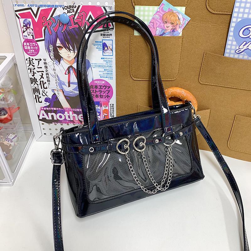 Transparent bar bag, small food, pu shoulder underarm bag, two-dimensional peripheral portable messenger bag.