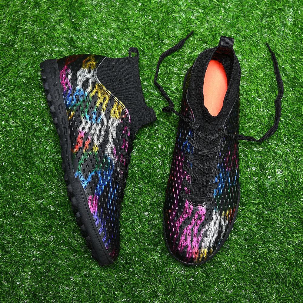 Männer Fußball Stiefel Lange Spikes Hohe Knöchel Fußball Schuhe TF Outdoor Gras Stollen Fußball Stiefel Training Sport Fußball Schuhe