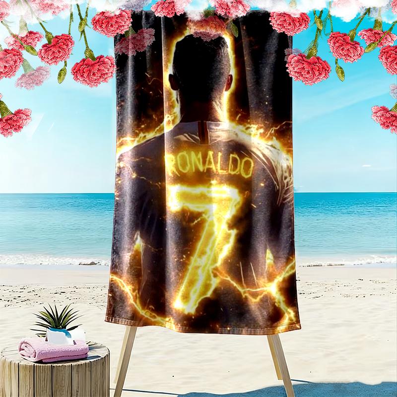 Asciugamano da Spiaggia Cristiano Ronaldo Adatto per Viaggi, Attività all'Aperto, Piscine, Yoga, Surf, Campeggio, Escursionismo, Palestra