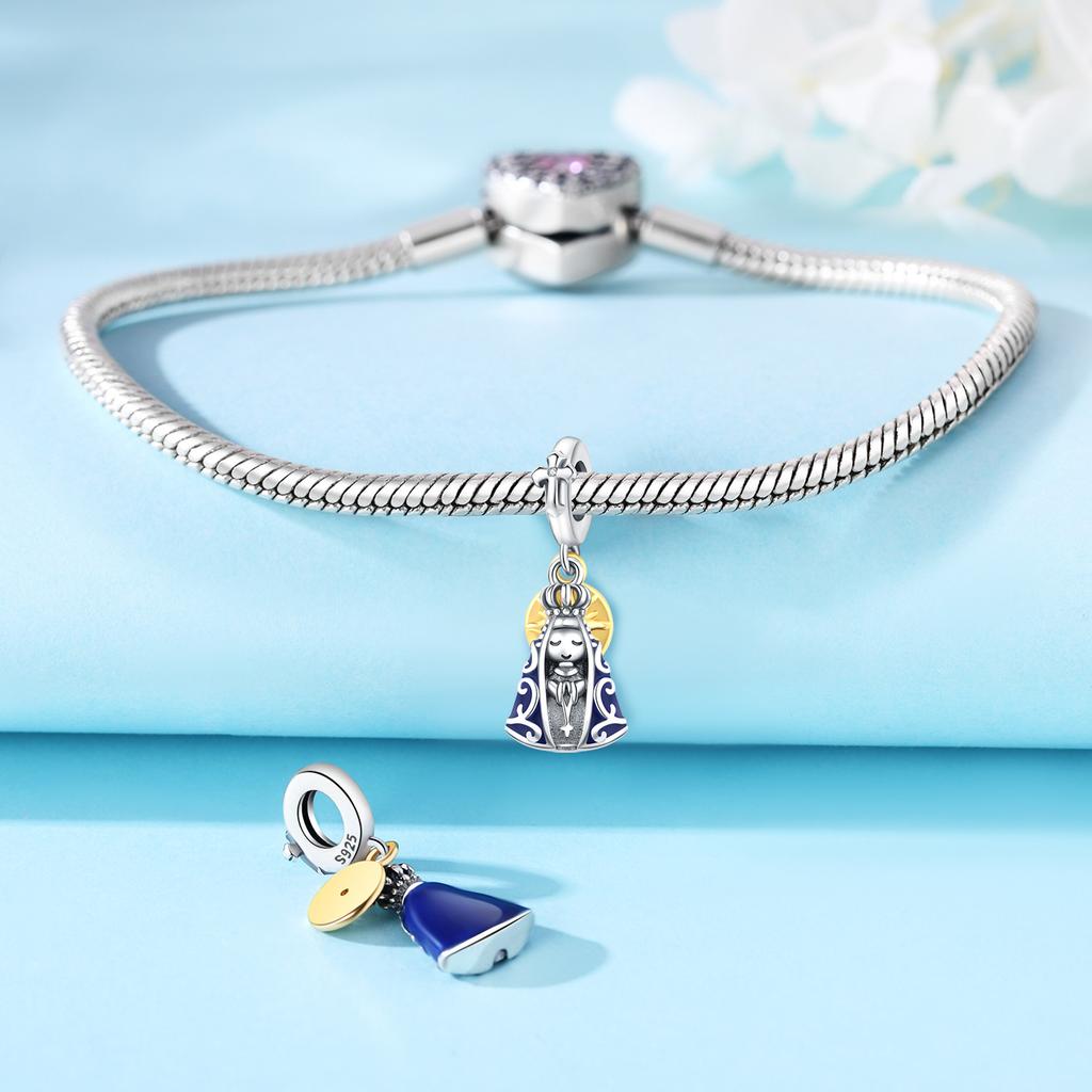 Copper Holy Mother Pendants Bracelet Charms Fit Bangle For Women Jewelry Party Beads Fine Gifts Diy Accessory