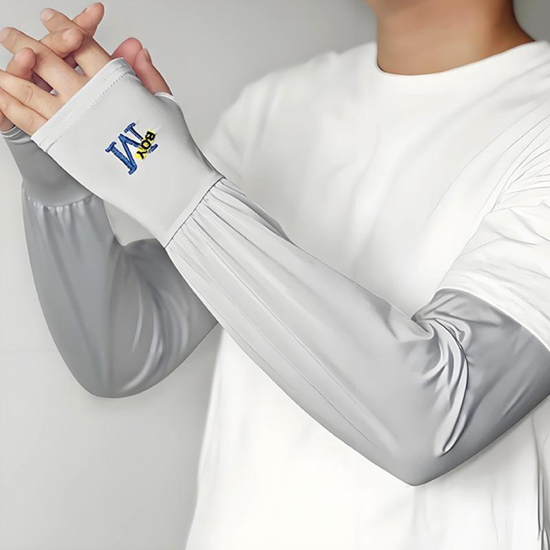 Unisex Loose-Fit UV Protection Ice Silk Arm Sleeves for Summer, Durable Construction Workwear