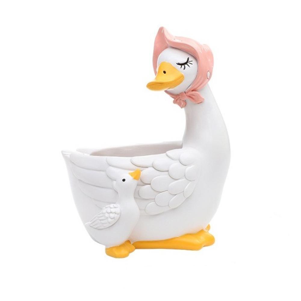 Drainage Hole Goose Planter Pot Cartoon Animal Flower Pot Adorable Goose Planters  Office