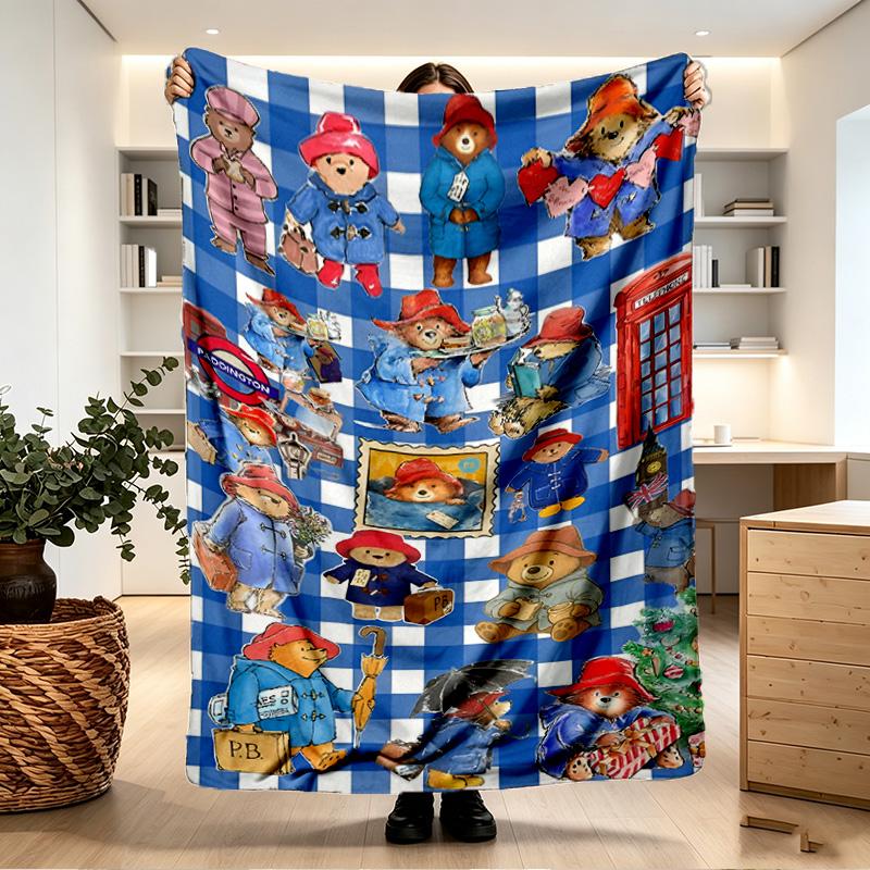 Paddington Bear Print Blanket - Soft & Comfortable, for Bedroom, Travel, Sofa, Home Decoration - Birthday Christmas Gift for Friend