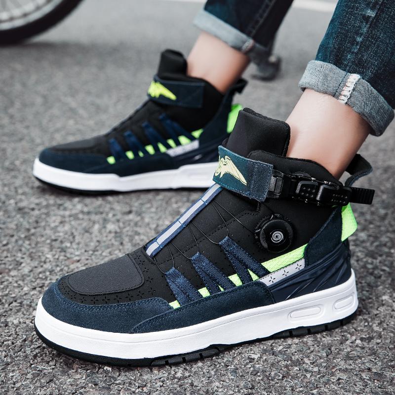 Čtyřsezónní motocyklové boty velká velikost otočná tlačítka kůže protiskluzové proti nárazu motocyklové boty pánské sportovní boty