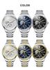 Men's Luxury Waterproof Automatic Mechanical Watch with Steel Band and Luminous Skeleton Design
