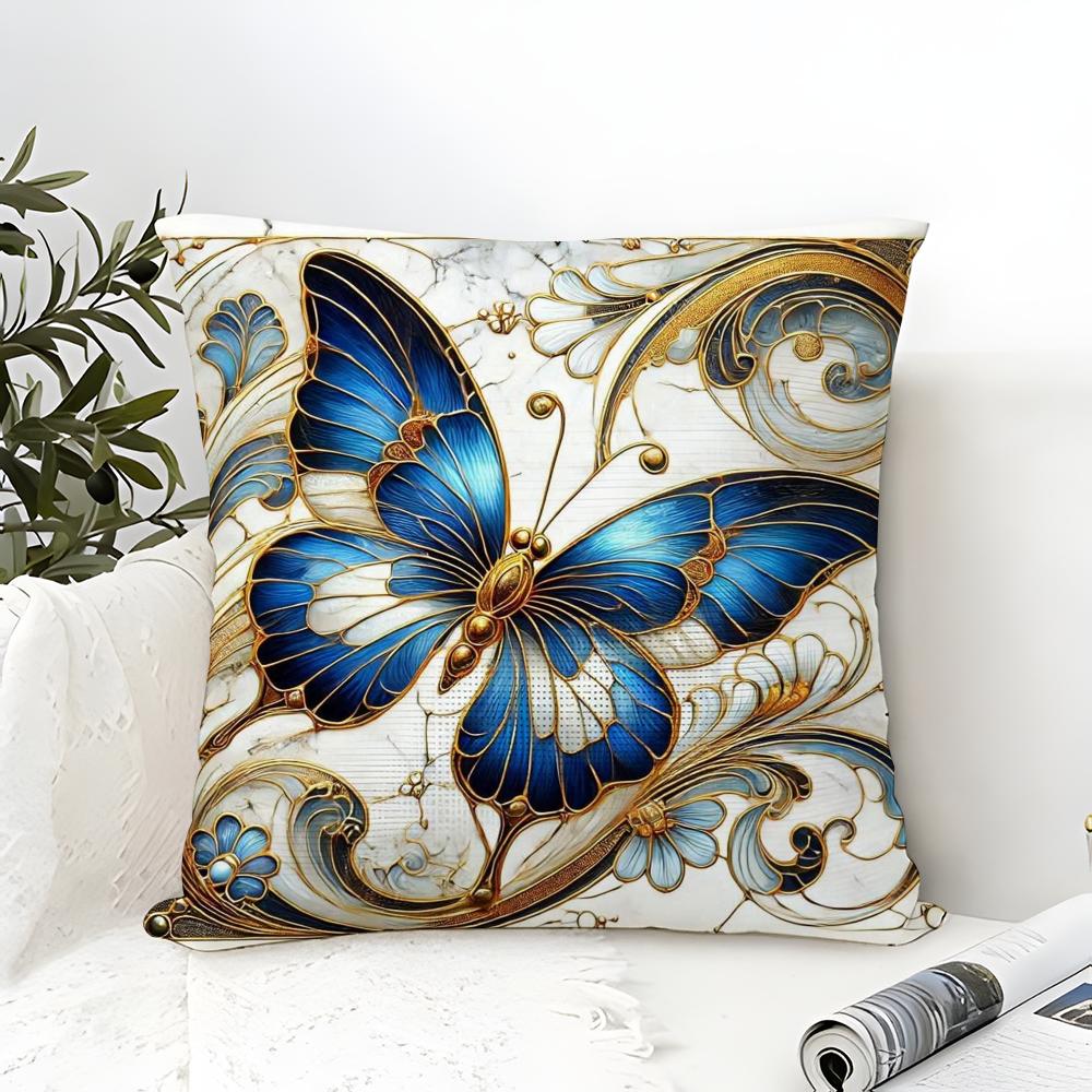 Colorful And Beautiful Butterfly Pillow Case Linen Pillow Case Sofa Home Decor Cushion Cover Cushion Cove