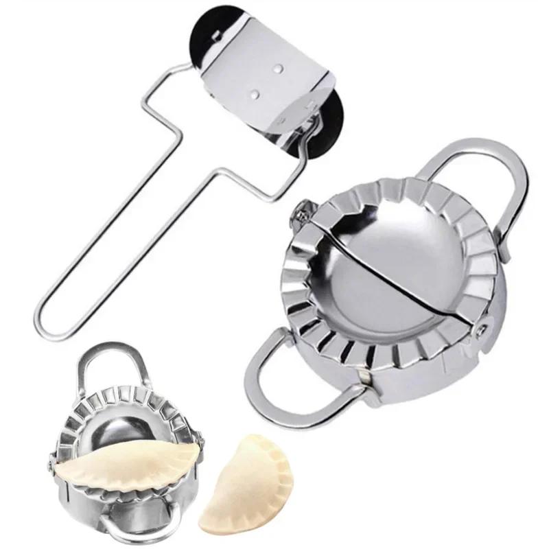 Pie Maker, Pizza Pastry Cutters, Rolling Cooking Tools, Stainless Steel Dumpling Wraper Mould, Dough Circle Roller Machine