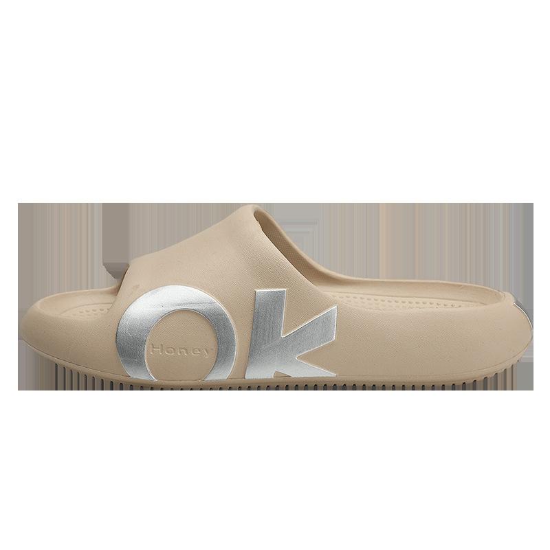 

2024 Slippers Plus Size Summer Slippers Stepping on Feel Soft Sole Flip Flops Men s Beach Cool Plus Size Slippers 44-45 хакі