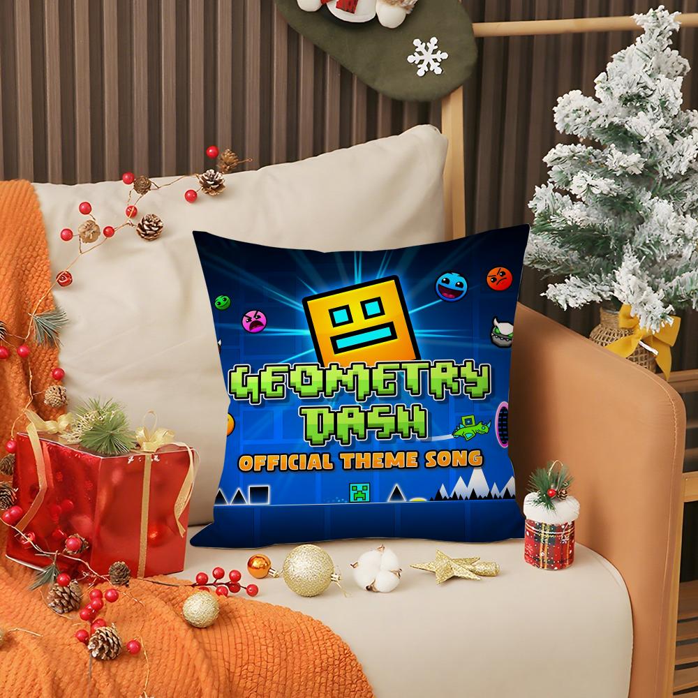 Art G-Geometry Dash Videogioco Federa Stampa Federa Soggiorno Cuscino Divano Camera da Letto Decorazione Stanza