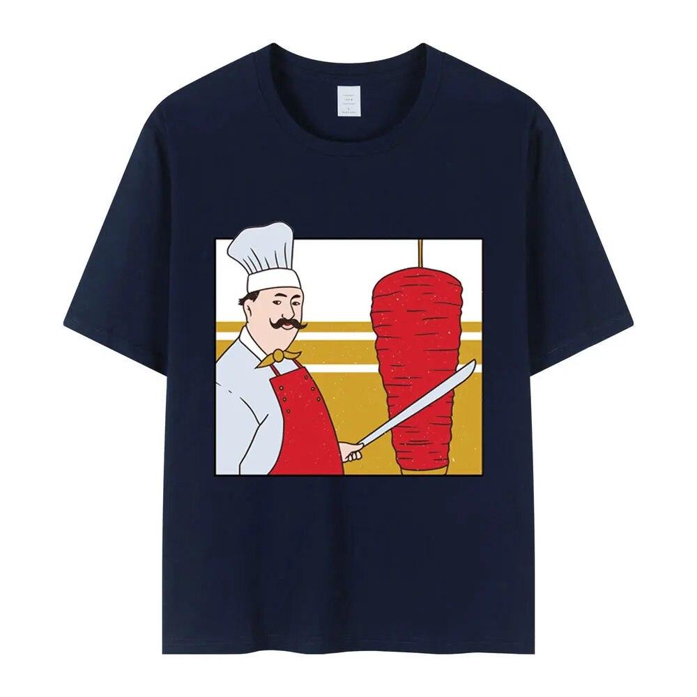 Hot Sale Funny Doner Kebab Print T Shirt Unisex Street Fashion Oversized T Shirt Unisex Women Hip Hop Harajuku Pure Cotton T-shirts