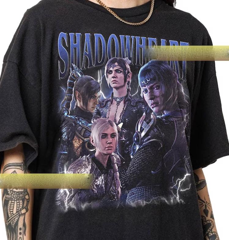 НОВЫЙ Shadowheart Baldurs Gate 3 Винтажная футболка Унисекс футболка XXXXL
