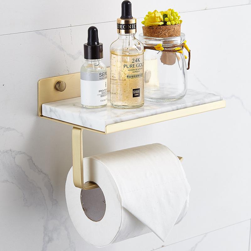 Brass Paper Towel Holder Bathroom Marble Paper Roll Holder Brushed gold/Gold Toilet Paper Plane Mobile Phone Holder White/Green