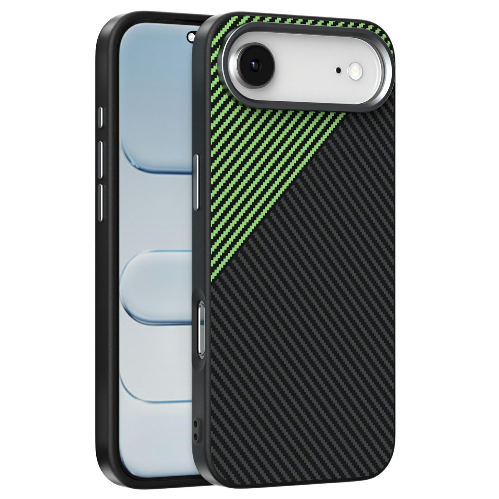 ABEEL For iPhone Air Magnetic Case Carbon Fiber Texture TPU PC PU Phone Back Cover