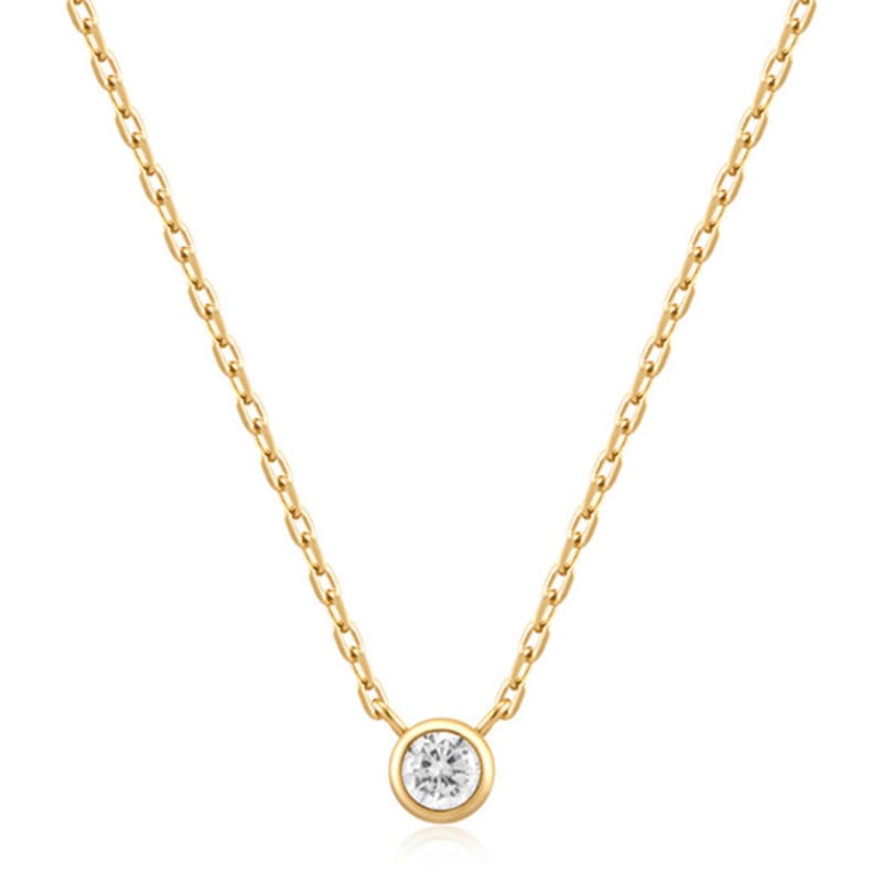 ANIA HAIE Round Solitaire Cubic Zirconia 925 Silver Necklace N059-01G