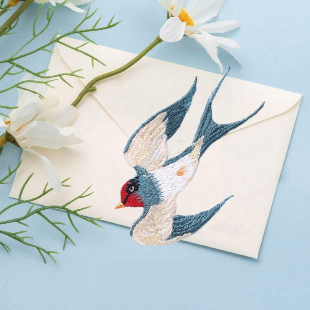 5PCS Embroideried Swallows Patches Adhesive Clothes Sticker Apparel Clothes Appliques  Phone Case